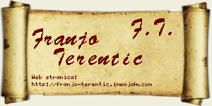 Franjo Terentić vizit kartica
